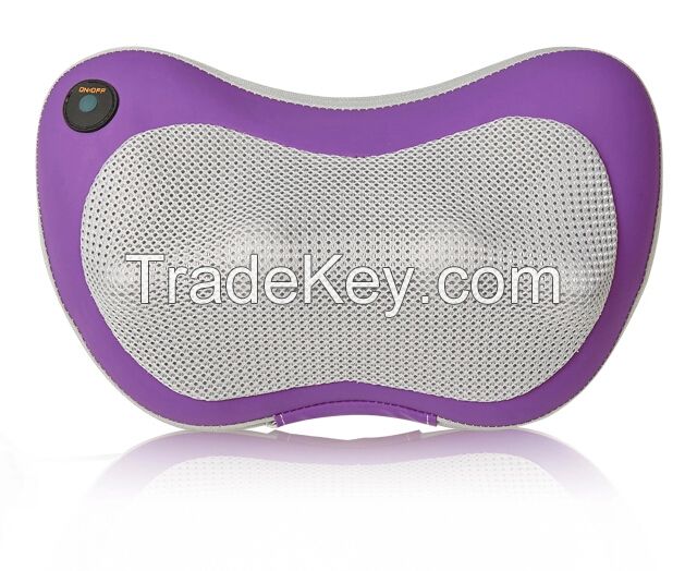 Infrared heated kneading and shiatsu massage pillow