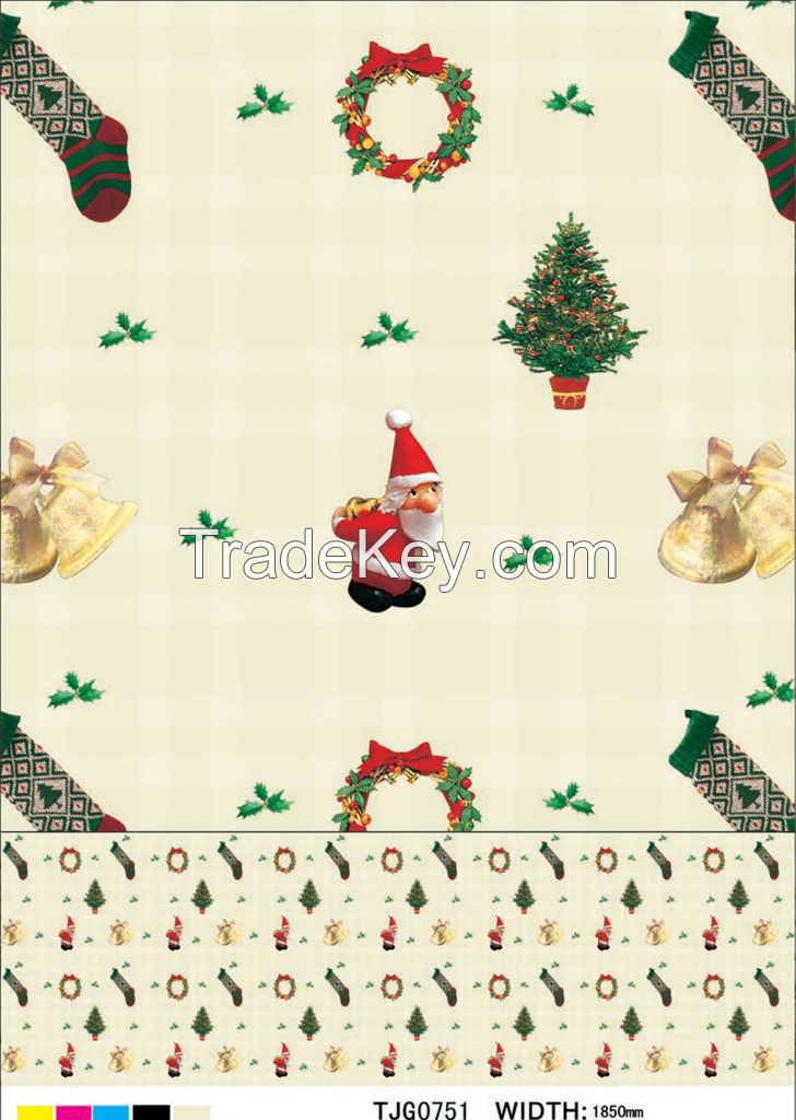 Christmas Festival decoration printed PVC tablecloth