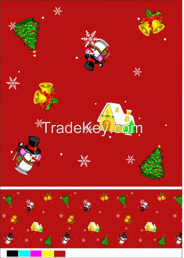 Christmas Festival decoration printed PVC tablecloth