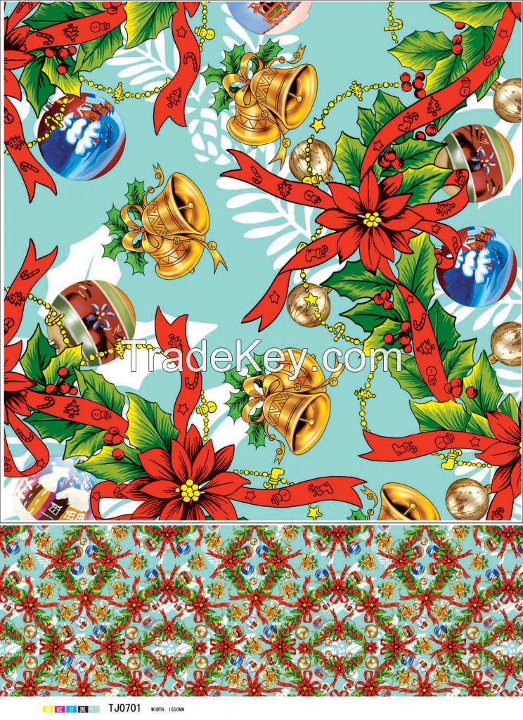 Christmas Festival decoration printed PVC tablecloth