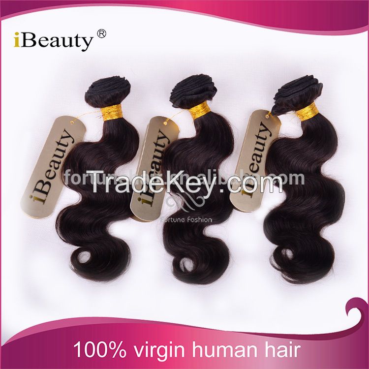 2015 Guanghzou reliable real virgin brazilian human hair body wave hair extension at wholesale price