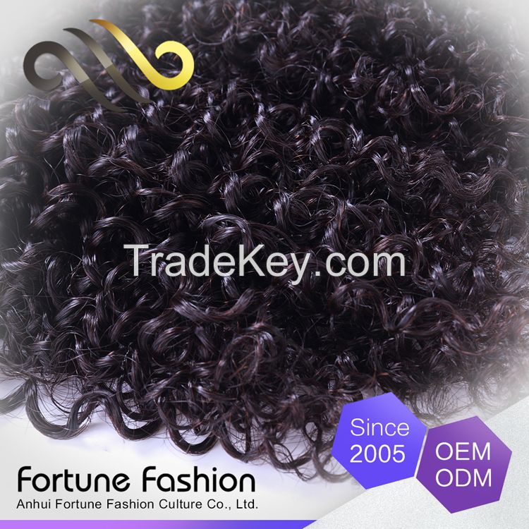 2015 hot sell China products 7A virgin Peruvian human hair kinky curly hair remy hair weave 
