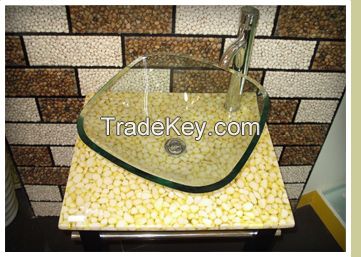 Fashion translucent hand basin - pebble stone 