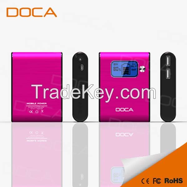 Newest DOCA D565 7800mAh dual USB portable power bank