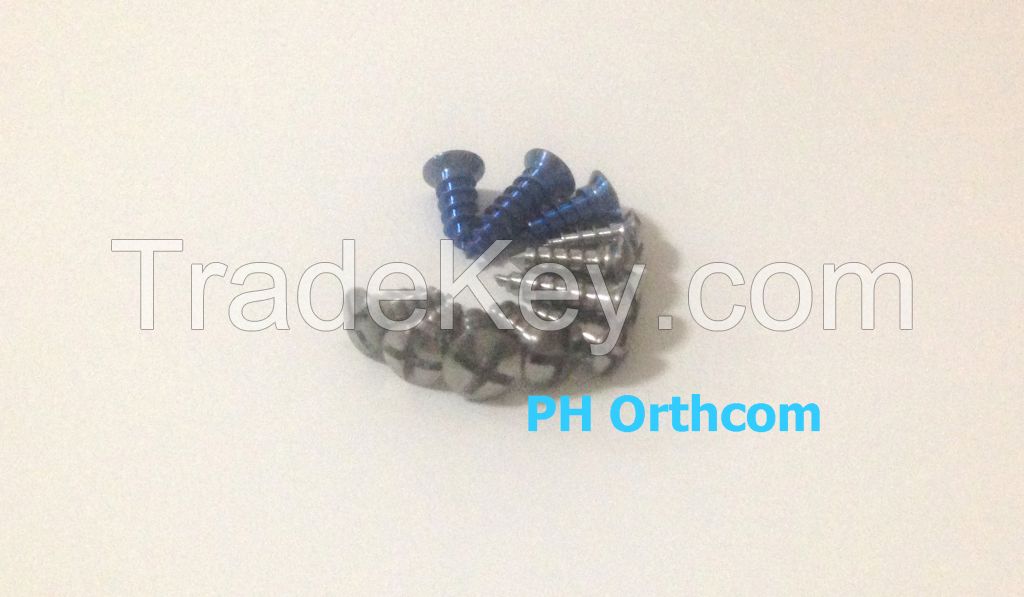 Titanium Bone Screws for Maxillofacial Implant