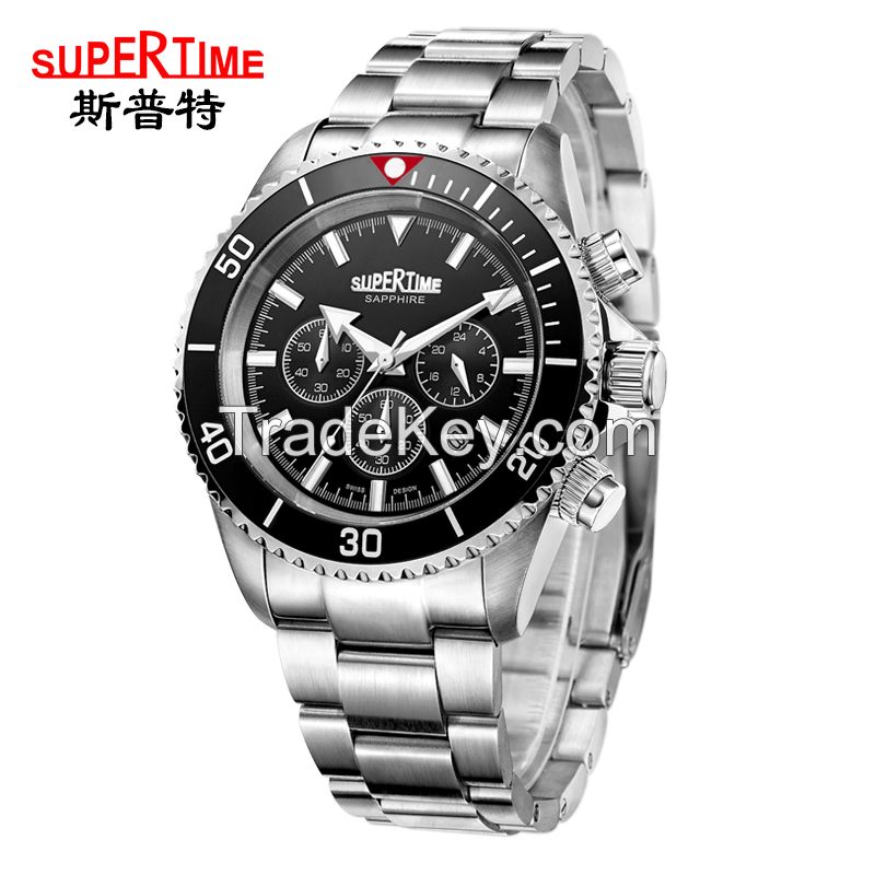 Fashion stainless steel watch/men's sports watch