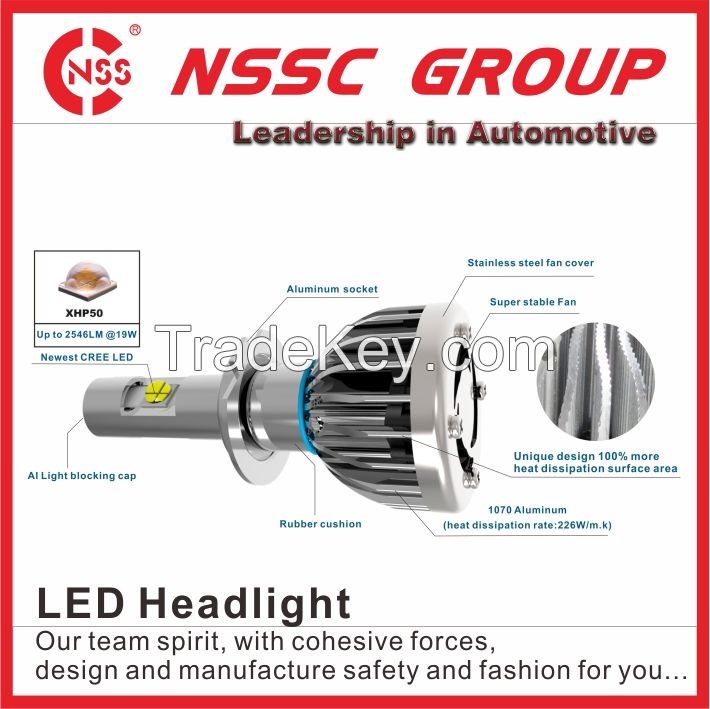 NSSC 3S Car LED Headlight H4 H7 H8 H10 H13 H16 9004 9007 5202 9005 9006 9012