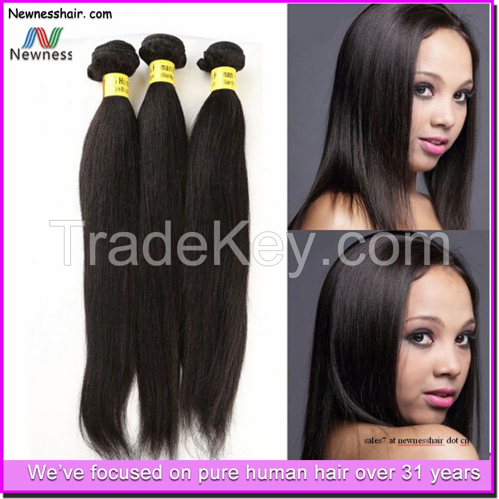 Light Yaki Straight Virgin Brazilian Hair Mixed Length real tangle free brazilian virgin human hair weave