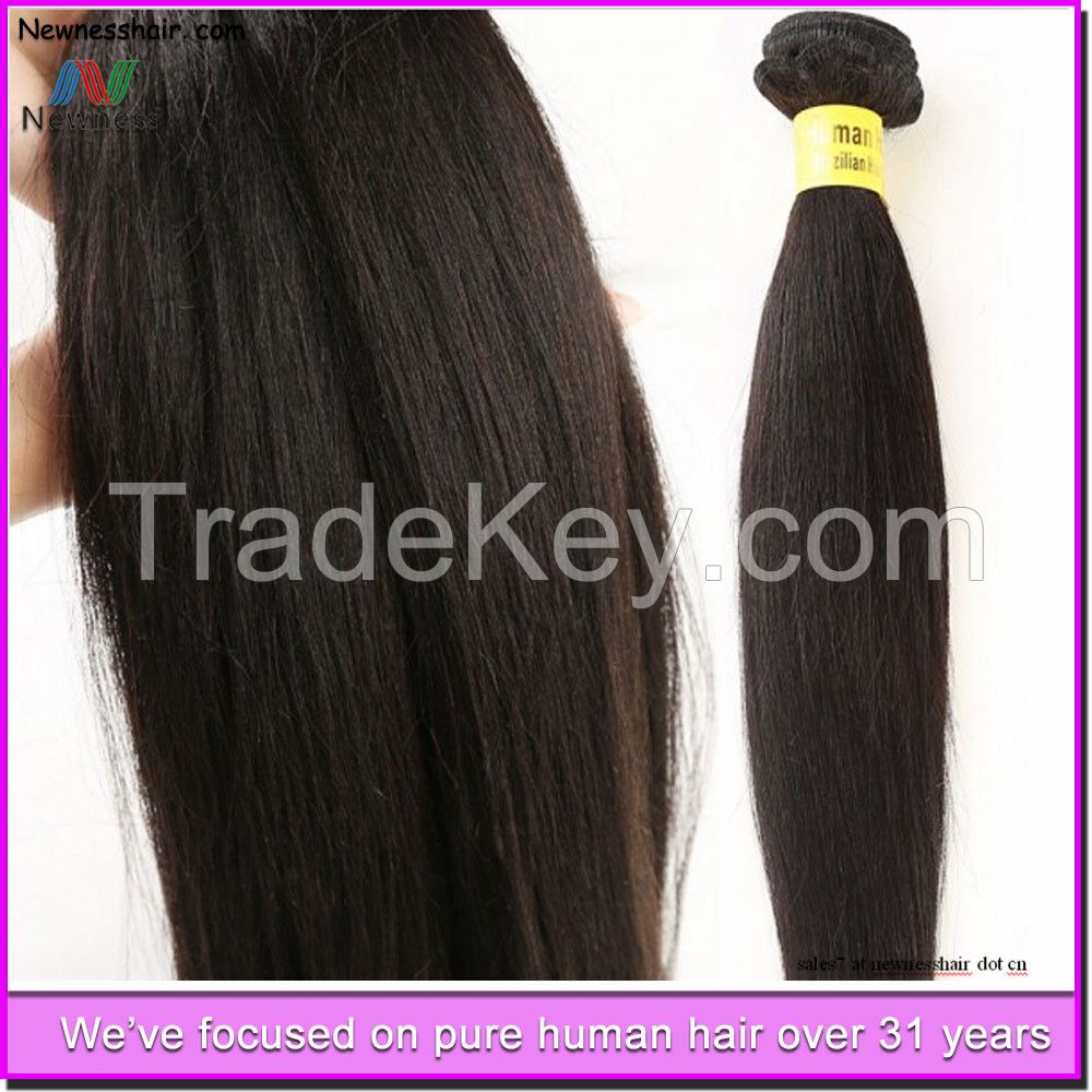 Light Yaki Straight Virgin Brazilian Hair Mixed Length real tangle free brazilian virgin human hair weave