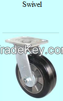 Industrial rigid ,Swivel with/without locking zinc plated industrial Rubber on aluminium caster wheel 