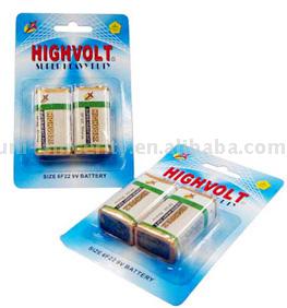 9.0V Battery in 6F22 Size with Blister Card Packing