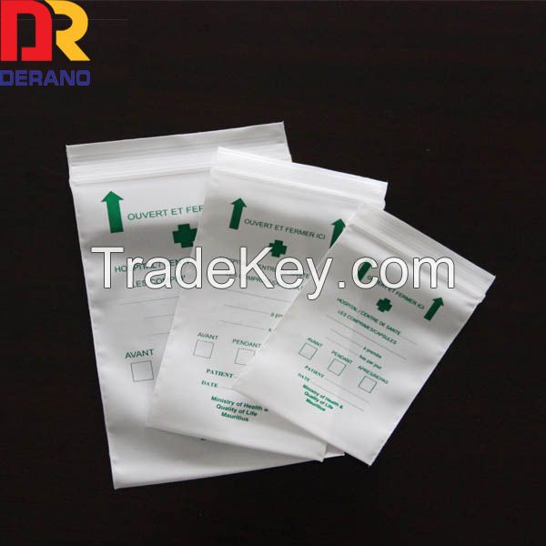 Wholesale price LDPE plastic ziplock phramcy medicine bag