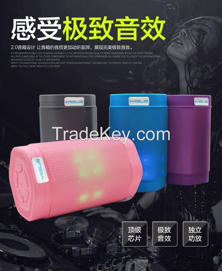 mini usb speaker wireless bluetooth speaker with TF USB, LED bluetooth speaker