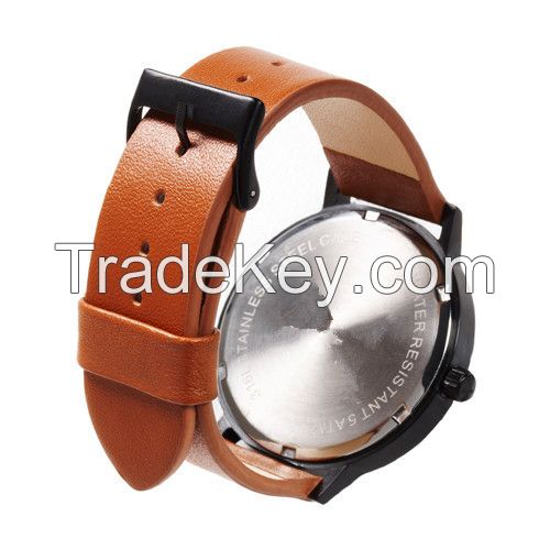 Latest high quality quartz leather watches stainless steel watches wit