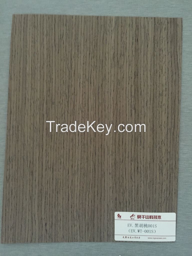 reconstituted modified wood veneer walnut-001s door veneer fleece /paper backed 2'x8' size for decoration