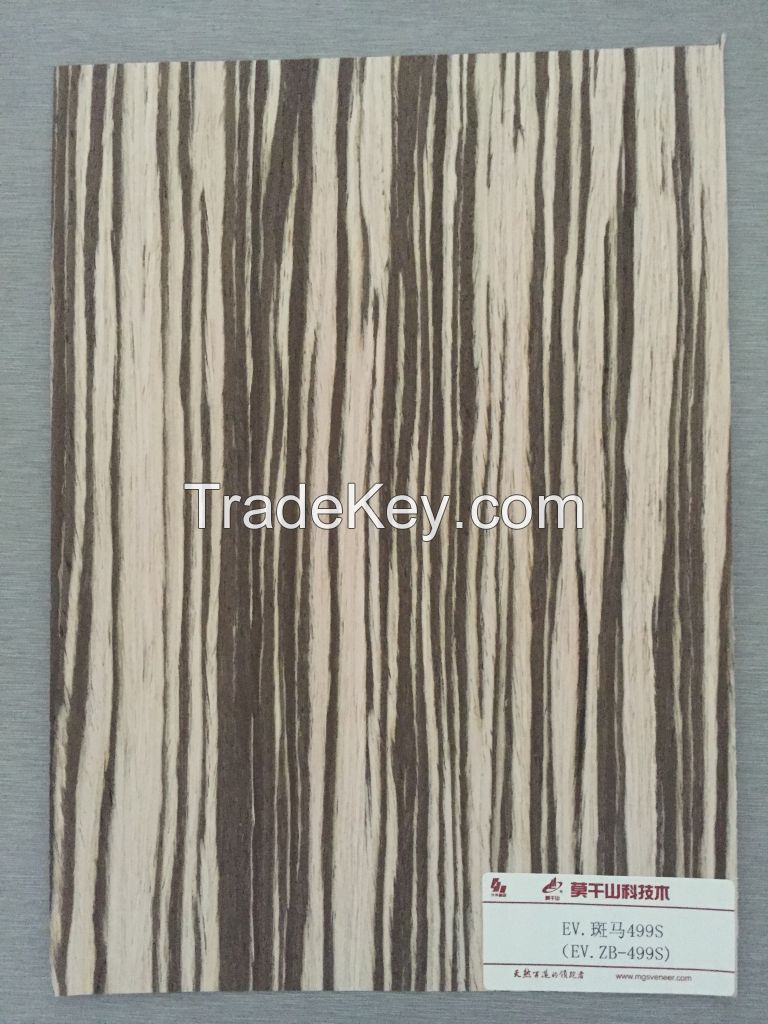 Recomposed modified wood veneer zebra-499s door furniture decorative venee with FSC certificate