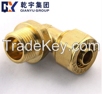 F1 Copper Compression Fitting Nickeled Plating Male Elbow