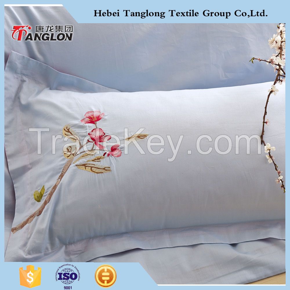 parkway designed Plain cotton embroidery 4pcs bedding set