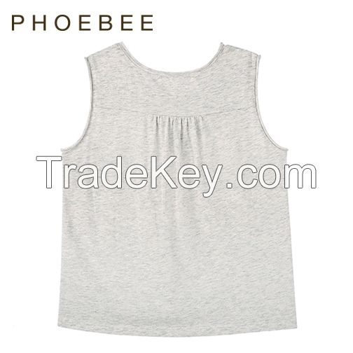 Smoky Gray Sleeveless Cotton Children T-Shirt