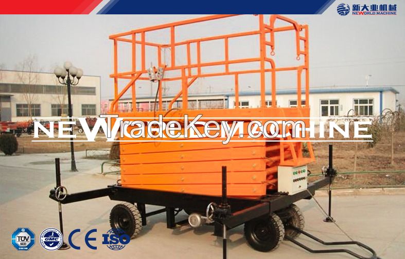 Self - Propelled Red Hydraulic Lift Table / Hydraulic Elevating Platform