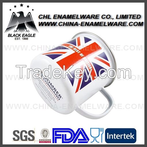 Rolled rim custom enamel mug for promotion