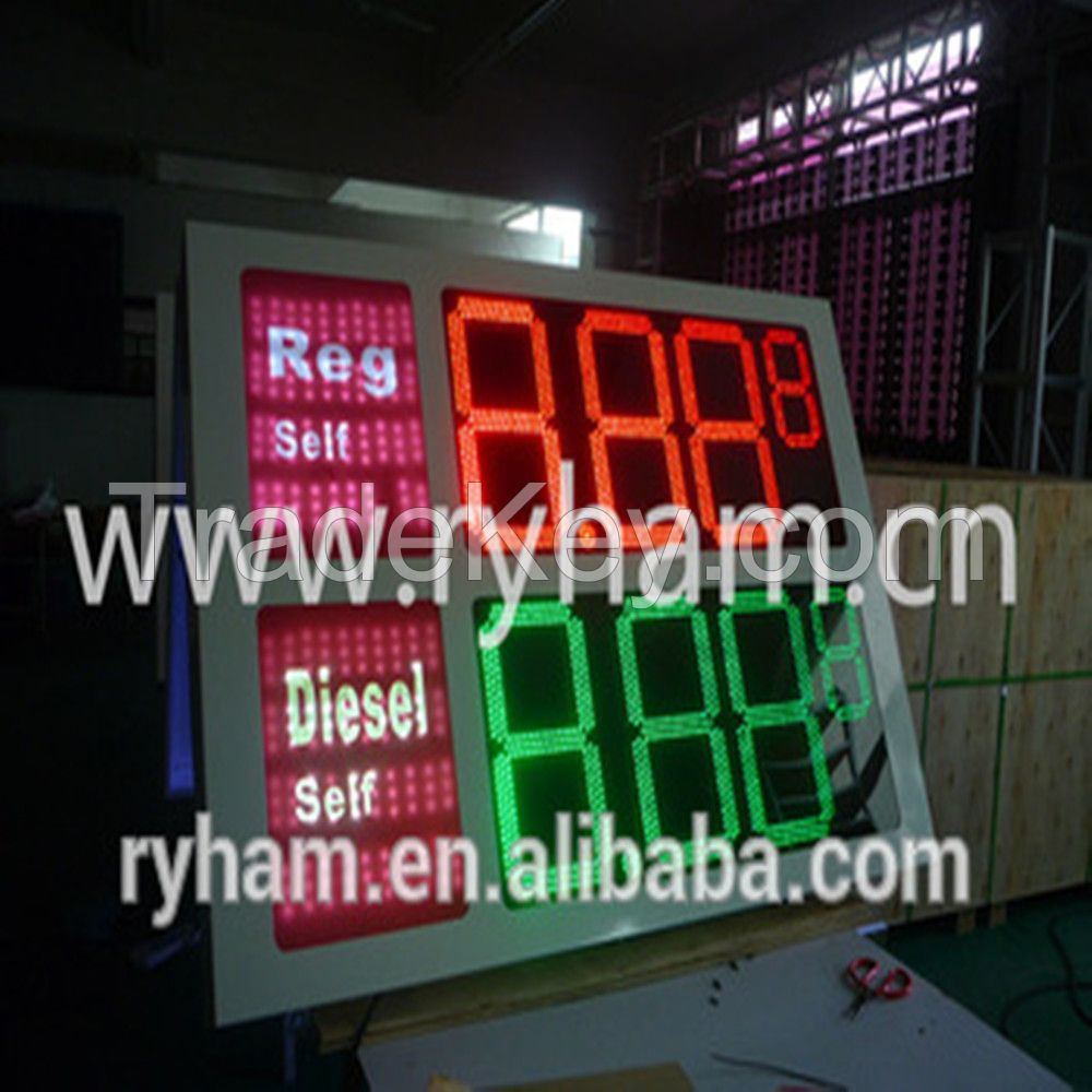 high resoultion gas station led price sign