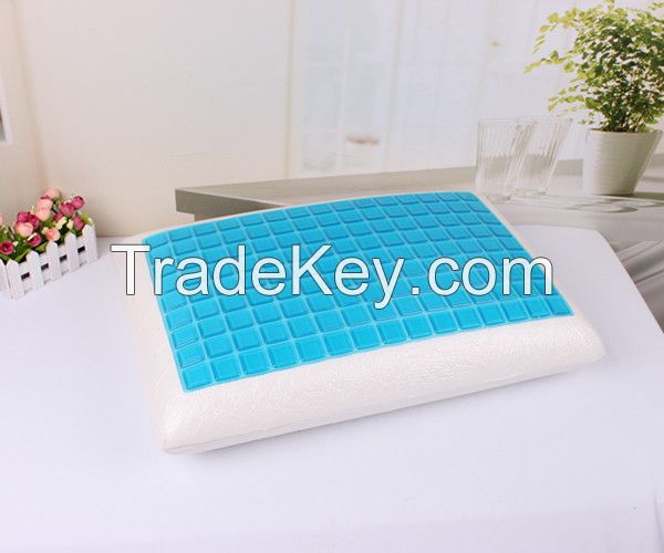 Gel memory foam pillow/cooling silicon pillow, rectangle pillow filling with memory foam