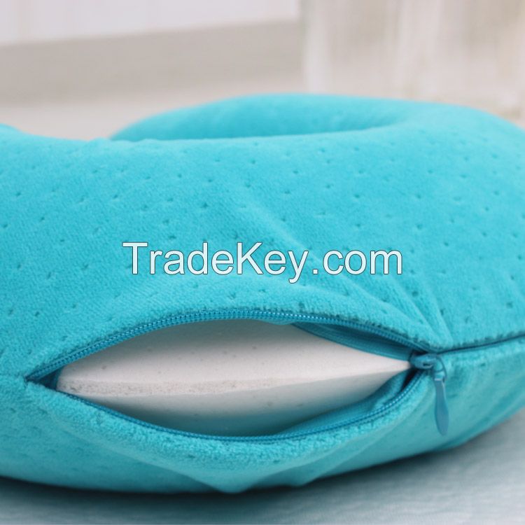 U shape colorfur travel pillow/neck pillow, could with customized logo embroidery