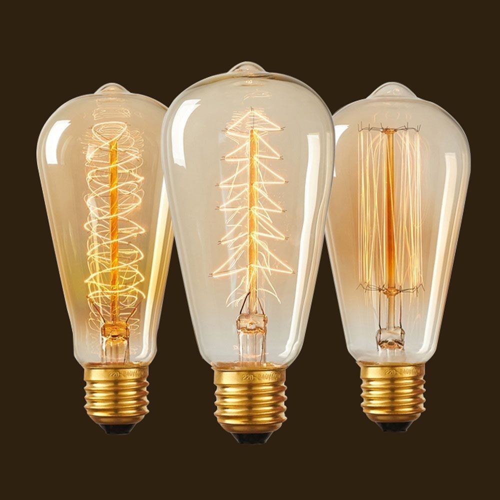 25W 40W 60W Antique Vintage Edison Light Bulb Incandescent Lamp A19 ST45 ST58 ST64 C35 T20 T30 T45 G80 G95 G125 Retro Decorative Filament Bulb