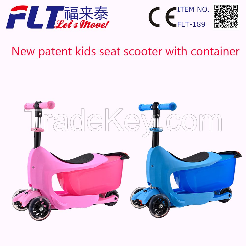 New stylish design best 3 in 1 kids scooter  with seat and container for sale