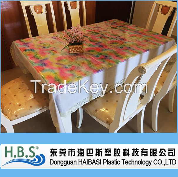 0.7mm thickness 137cm width half-metal rainbow plastic table cover