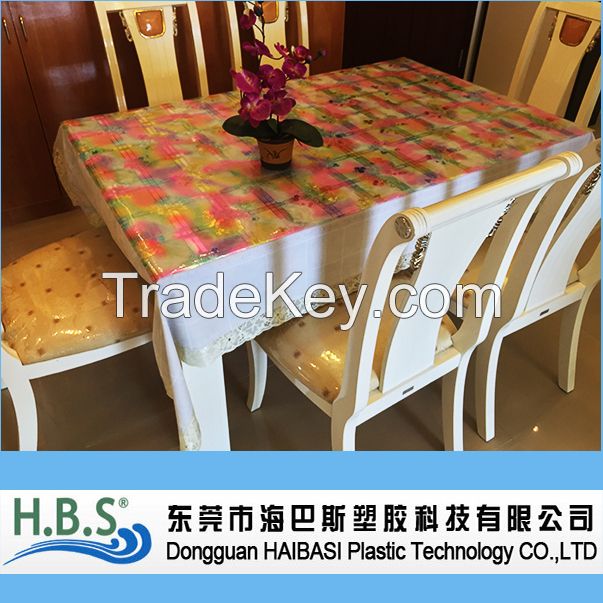 New design rainbow plastic table cover