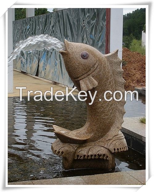 Carp style granite stone water fountain for garden