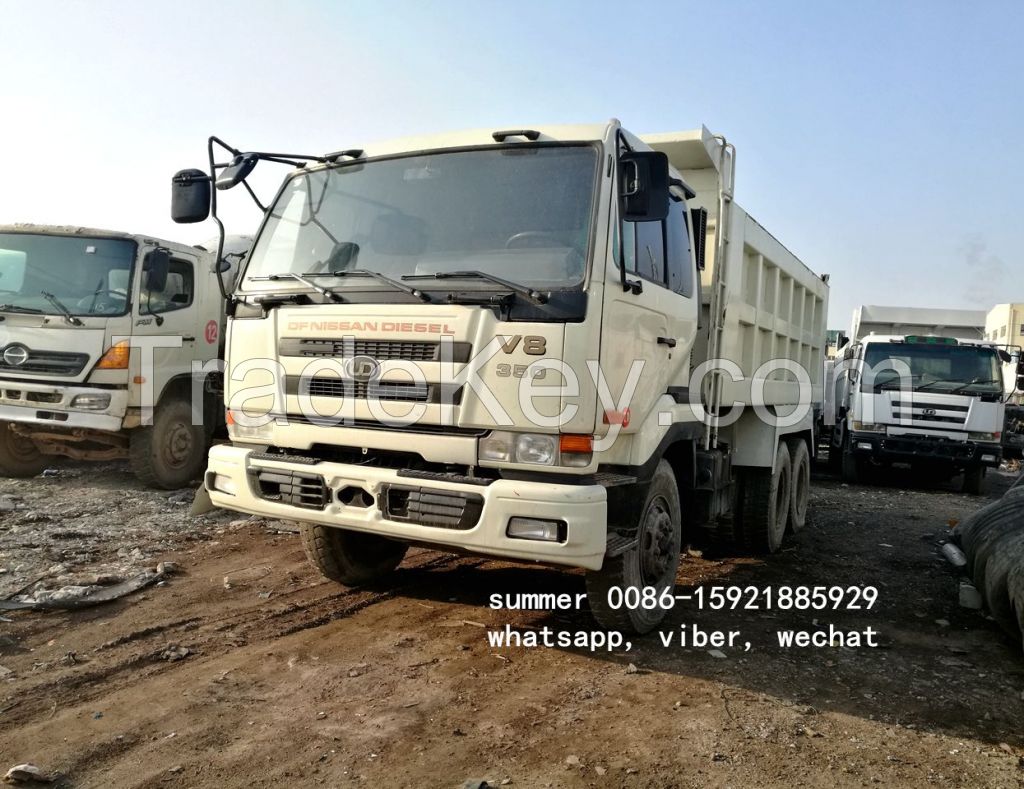 japan brand used nissan UD V8 dump truck for sale in china