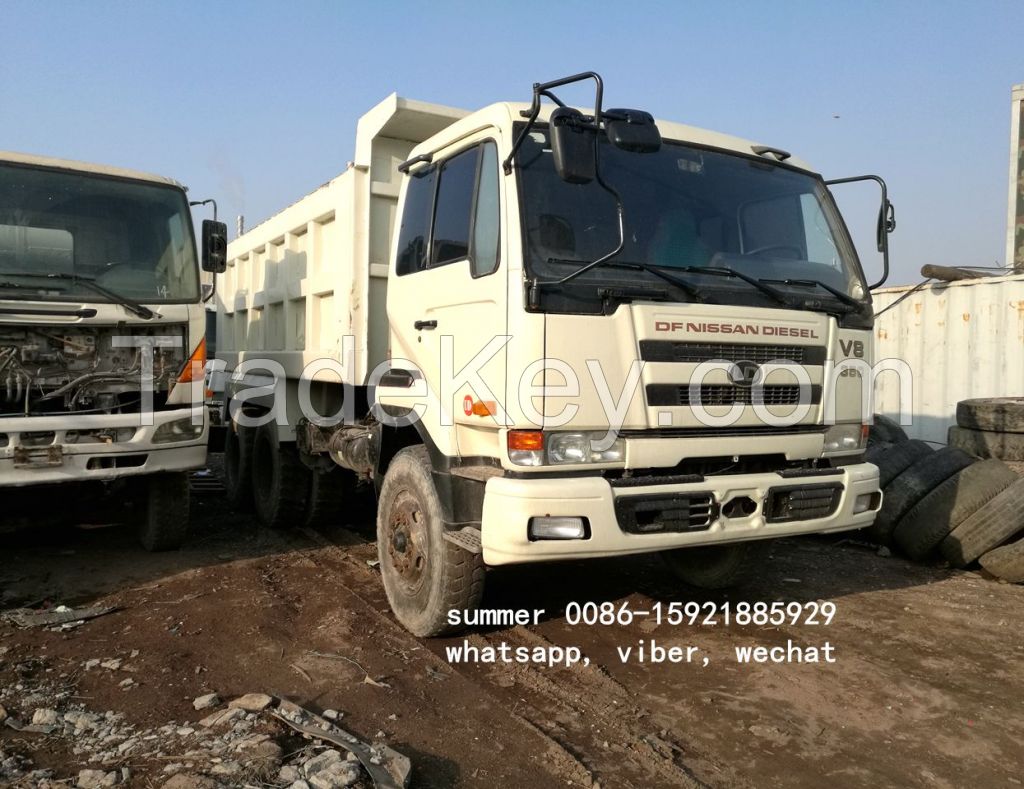 japan brand used nissan UD V8 dump truck for sale in china