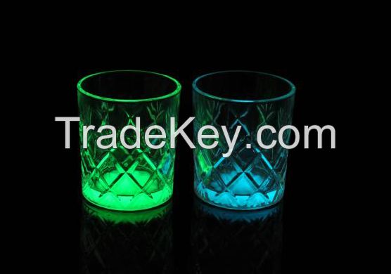 2015 wholesales luminous glass shining mugluminous mug  glass craft glassware tea cup glass bottle