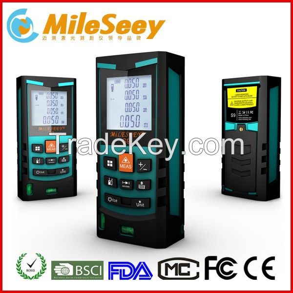 Mileseey Factory Price S9 OEM Distance Laser Meter Laser Rangefinder Laser Ruler 60m