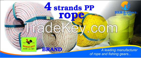 Professionally Produce colored braided pp rope with UV protection and waterproof