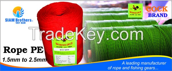 Color twisted PE Rope with UV protection and waterproof