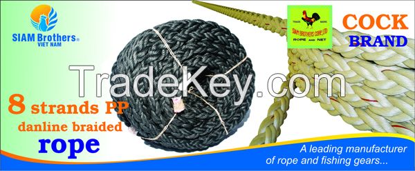 Professionally produce 8 strands pp / polypropylene braided rope diameter 18.0mm to 100.0mm