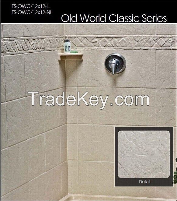 china shower wall panel &amp; shower tray--old world classic series