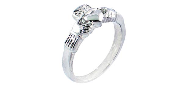 Fashion Jewelry &quot;Lonely Heart&quot; Silver &quot;White Gold&quot; Ring