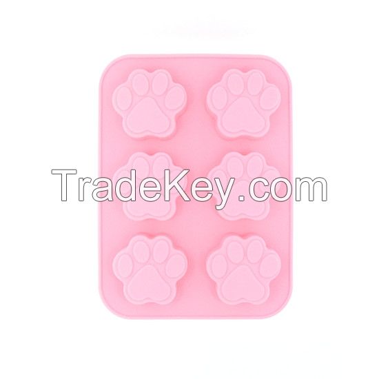 6 Cavity Paw Pan Baking Silicone Mold Cake Mold 