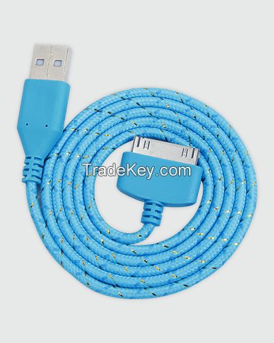 Classic cotton braided cable suitable for mobile phone