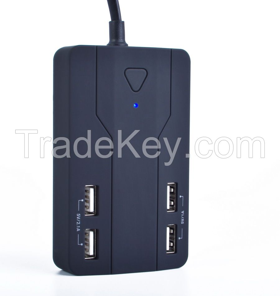 Multifunction USB Mobile Phone Charger with 4usb port with LED light