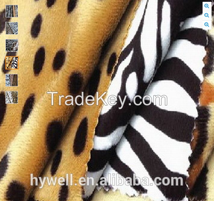 100% Polyester Animal Printing Velboa, Polyester Velvet