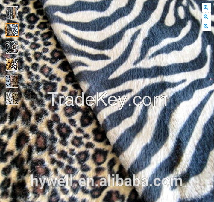 100% Polyester Animal Printing Velboa, Polyester Velvet