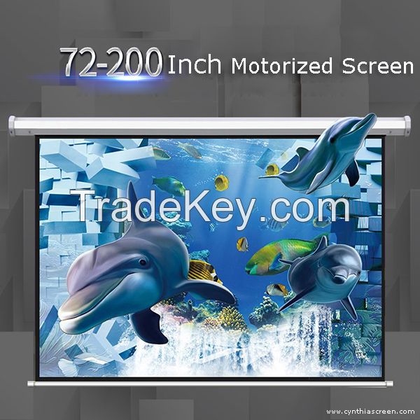 Cynthia Screen HD Matte White Motorized Projector Projection Screen (120 Inch)