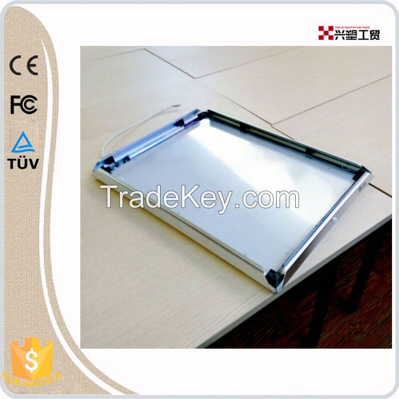 snap open aluminum light box slim aluminum light box