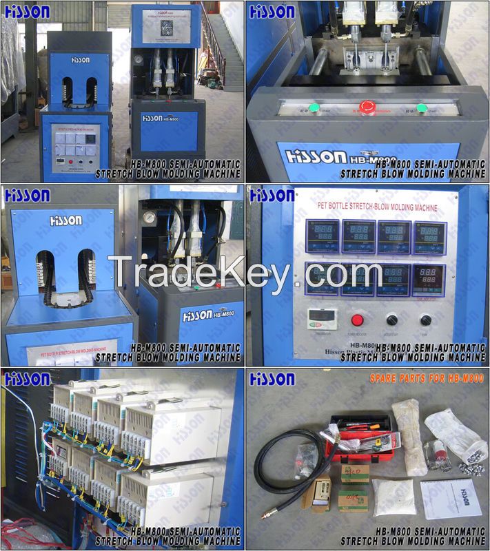 2-cavity 2L semiauto PET bottle stretch blow molding machine